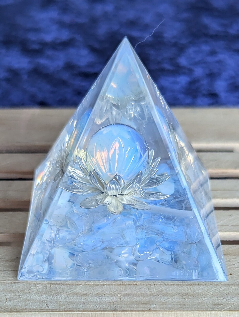 OpaLite Orgonite Pyramid ☮️ Lotus FLower Sphere Energy Apex ⭐ EFT EMT blocker